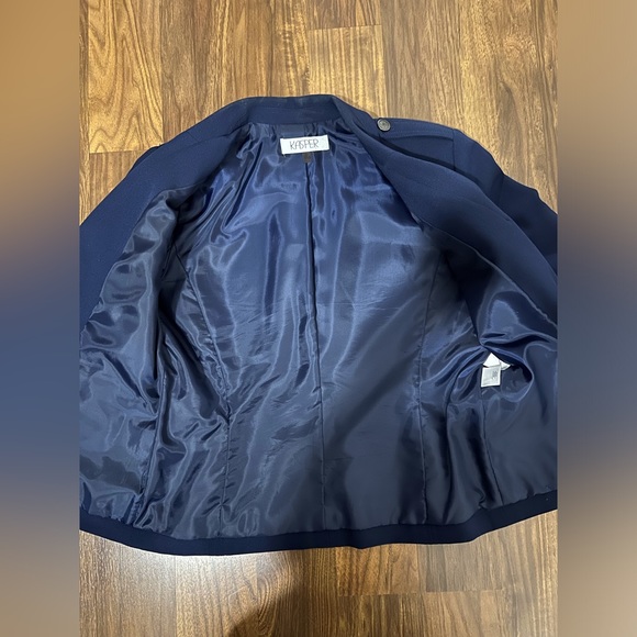 Kasper Size 6P Single Button Navy Blue Blazer - Picture 4 of 6